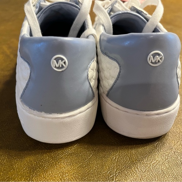 Michael Kors Tennis Shoes, White with Blue Trim, Size 7M - Picture 2 of 5